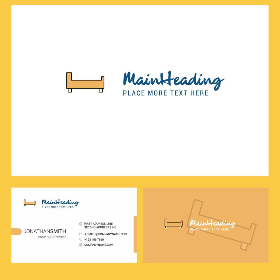 Bed Logo design with Tagline Front and Back Busienss Card Template Vector Creative Design