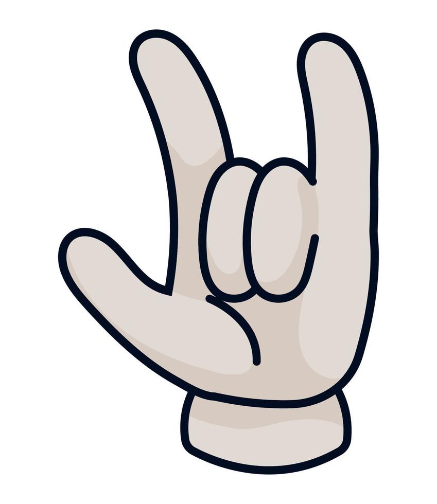 rock and roll hand retro pop art vector
