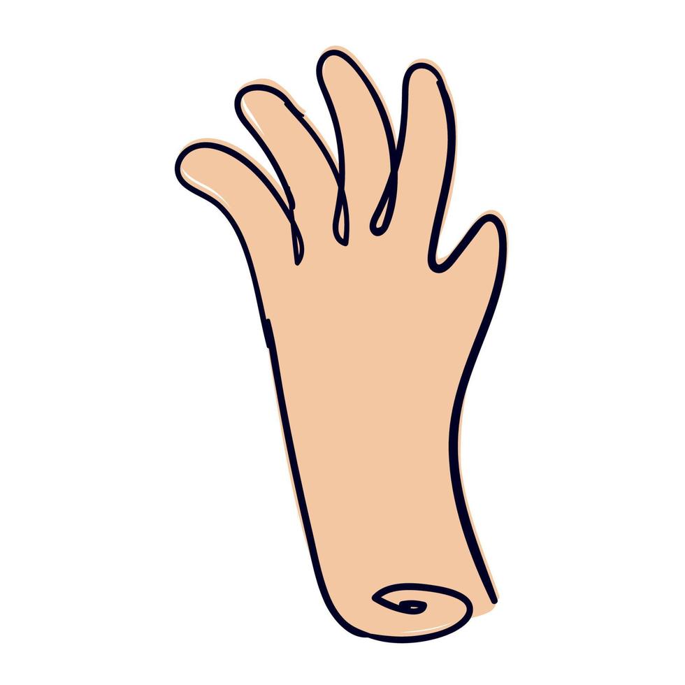 hand human line drawing vector