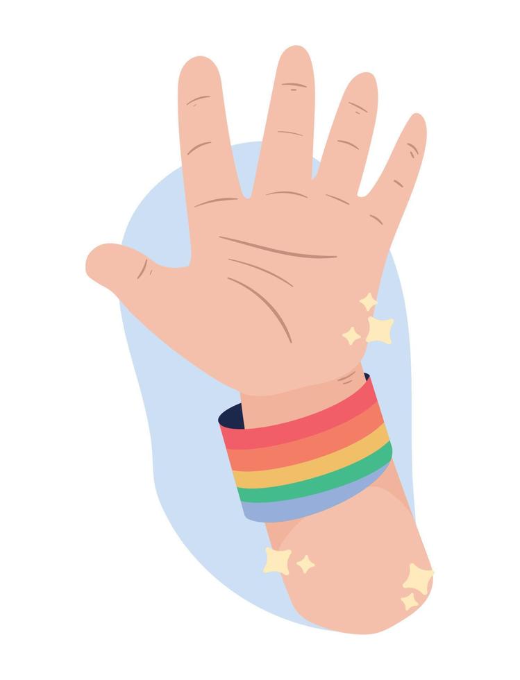 hand stop with LGBTIQ bands vector