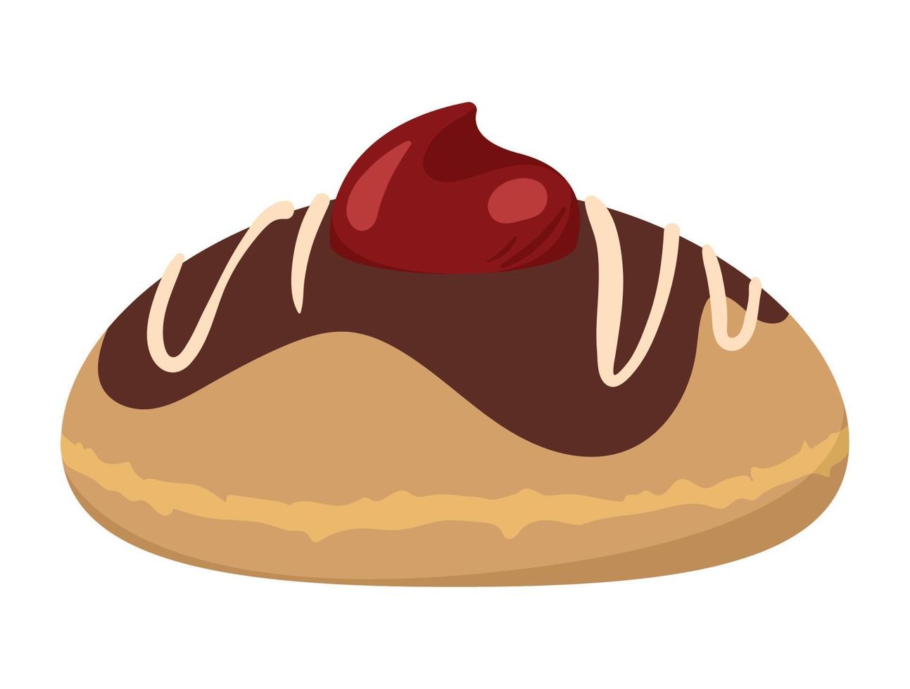 donut de hanukkah con chocolate vector