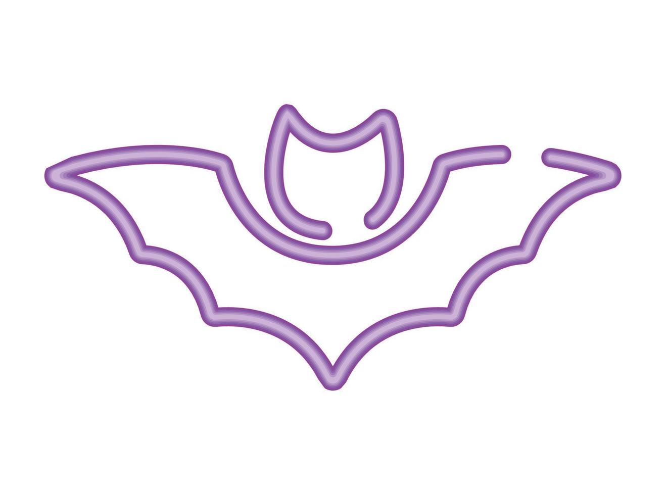 halloween bat neon vector