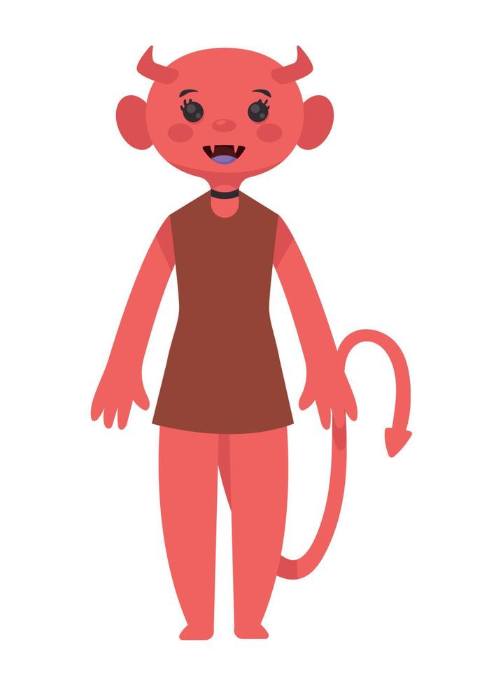woman with devil costume vector
