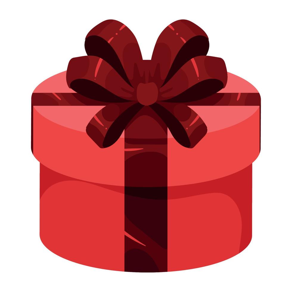 circular gift box present vector