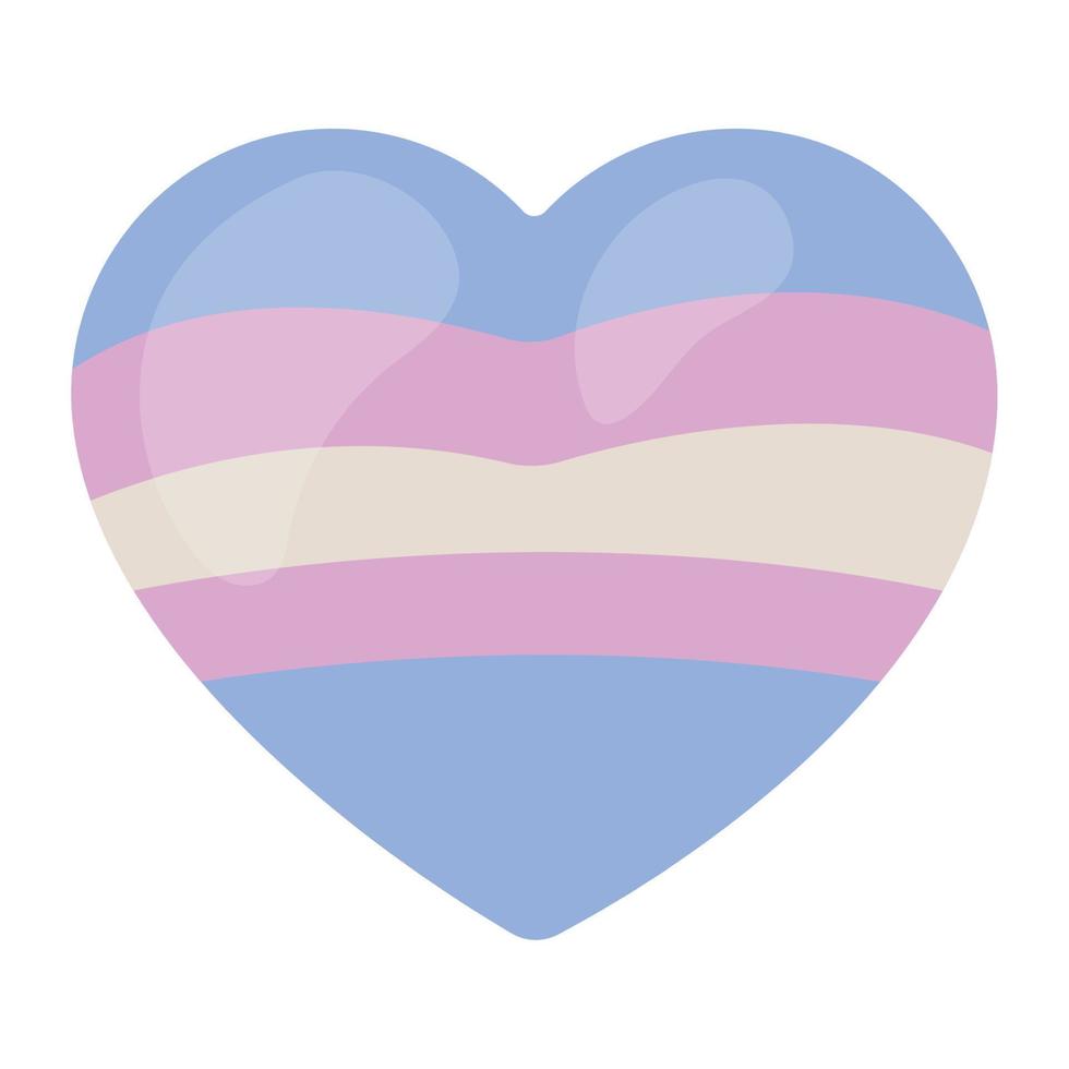 bigender flag in heart vector