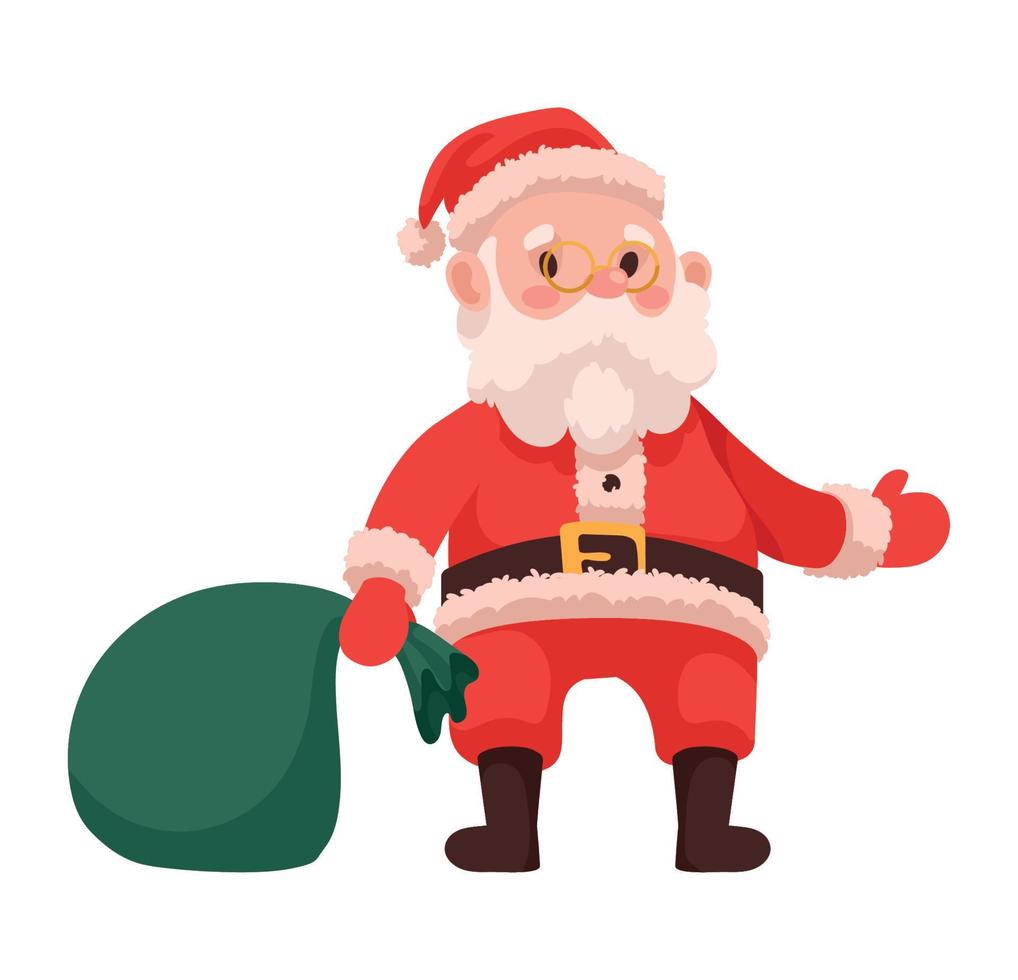 santa claus with sack vector