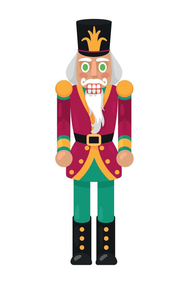 nutcracker soldier with redwine uniform vector