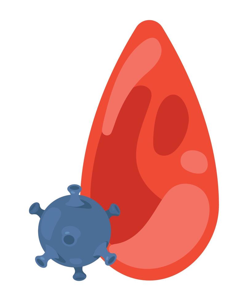 blood drop with virus vector