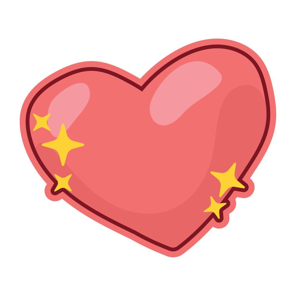 heart love sticker retro vector