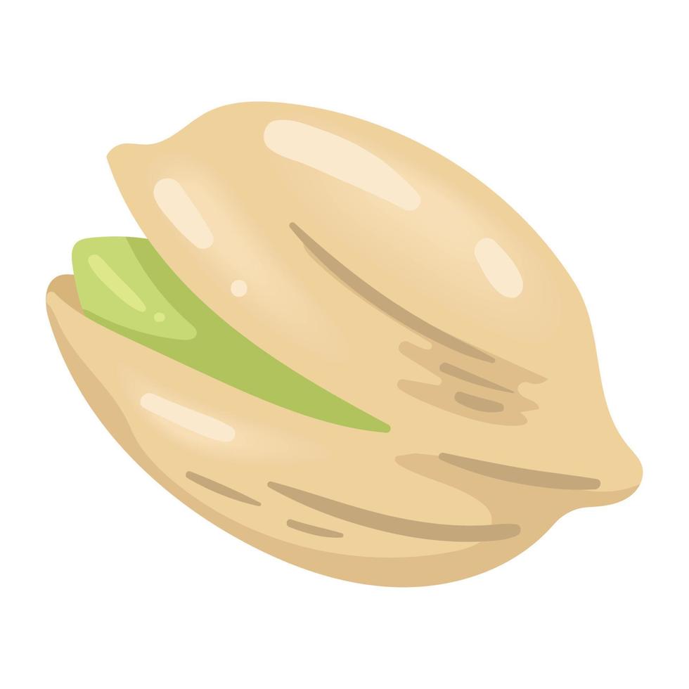 semilla de pistacho con cáscara vector