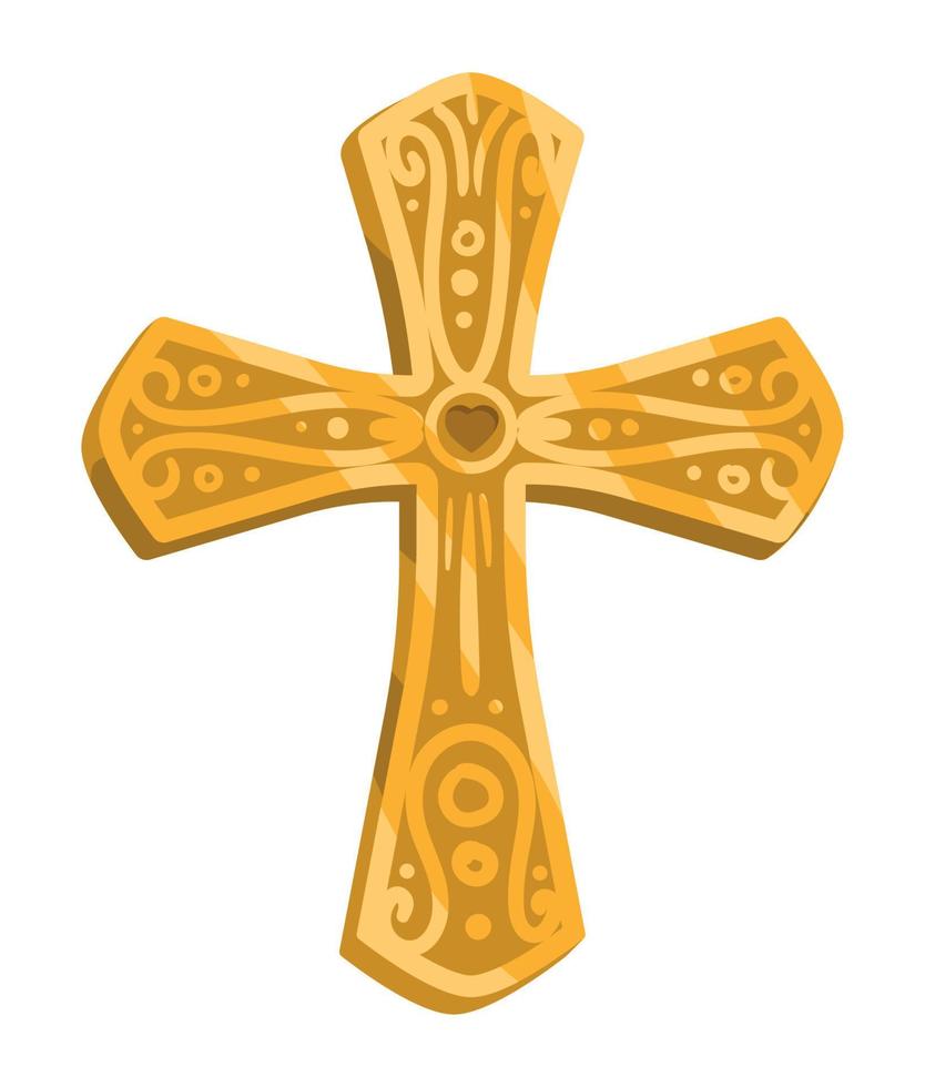 golden cross religious vector