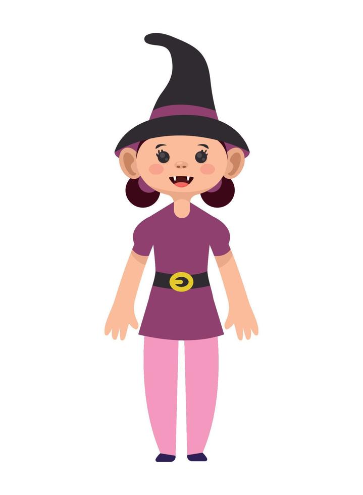 person with witch costume vector