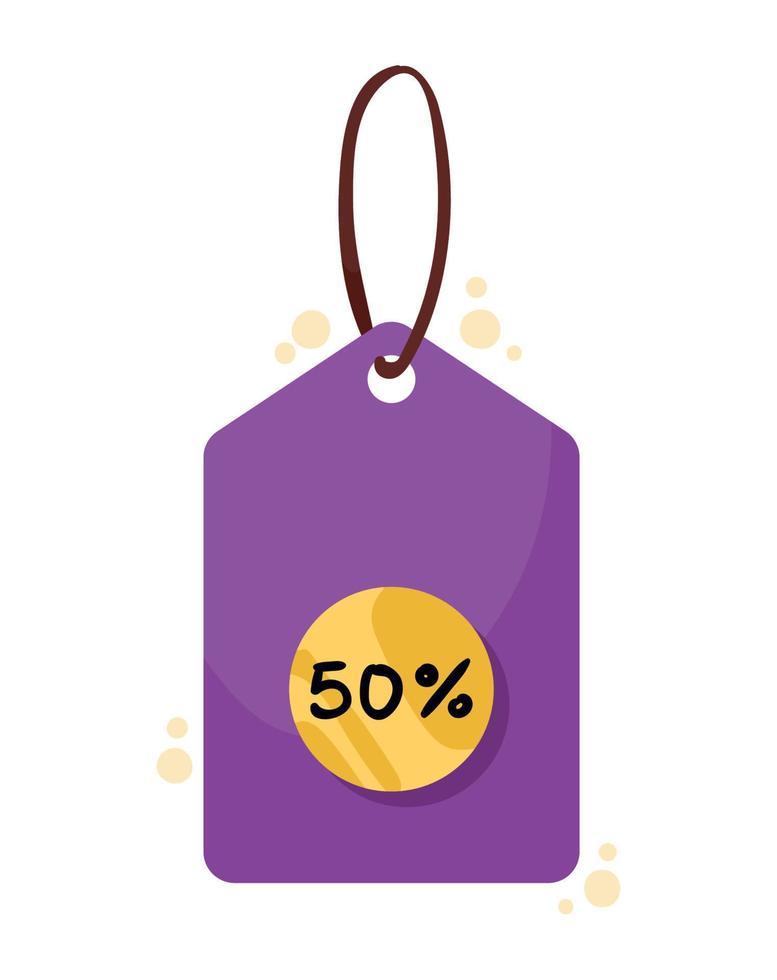 50 percent discount tag vector