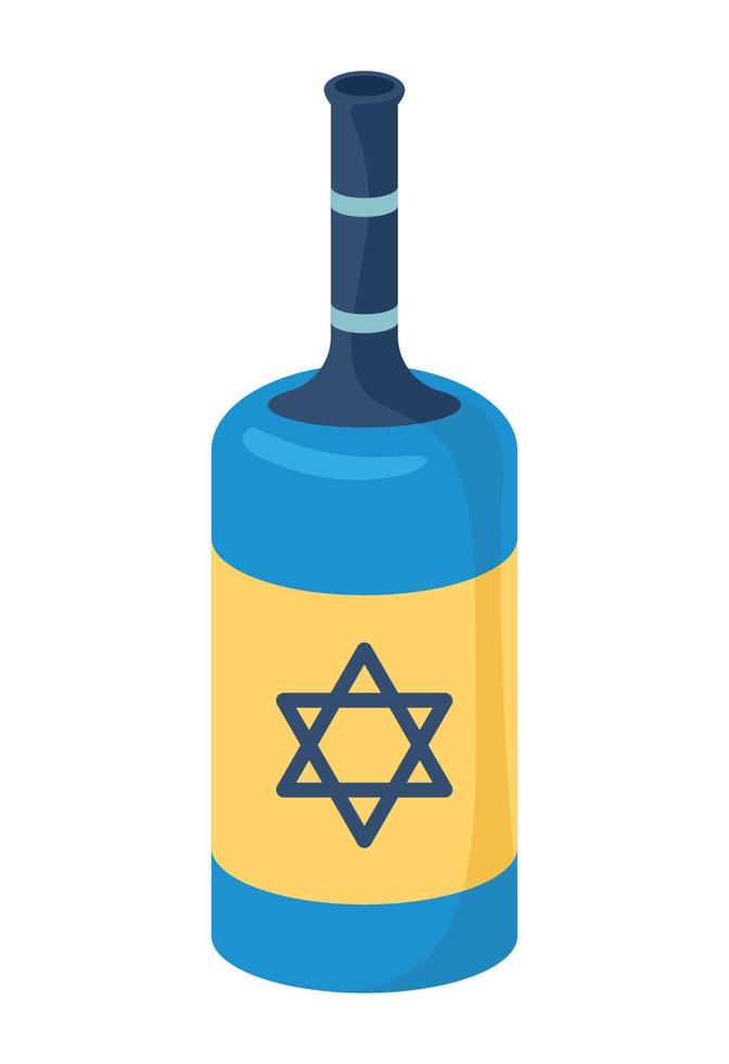 jewish wine bottle vector
