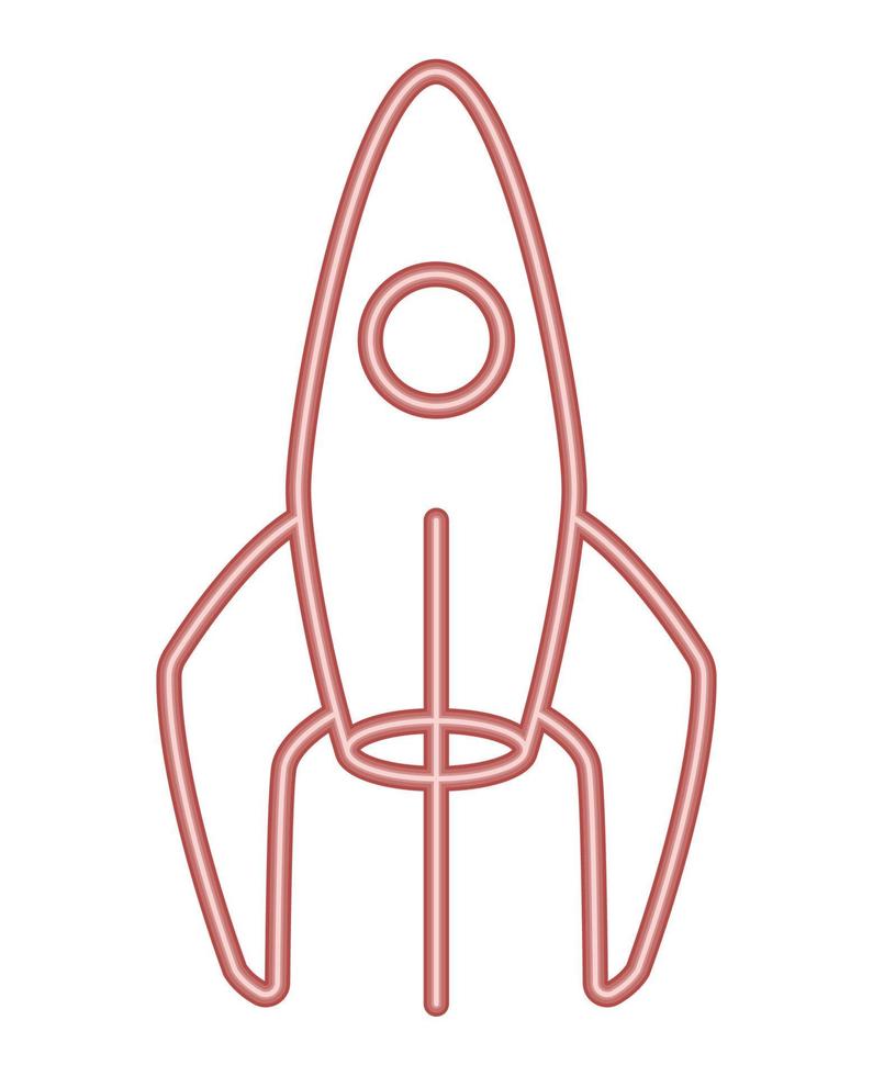 rocket transport neon light vector