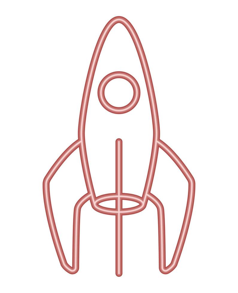 rocket transport neon light vector