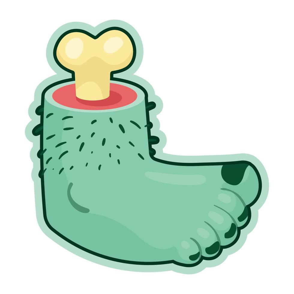 zombie foot sticker retro vector