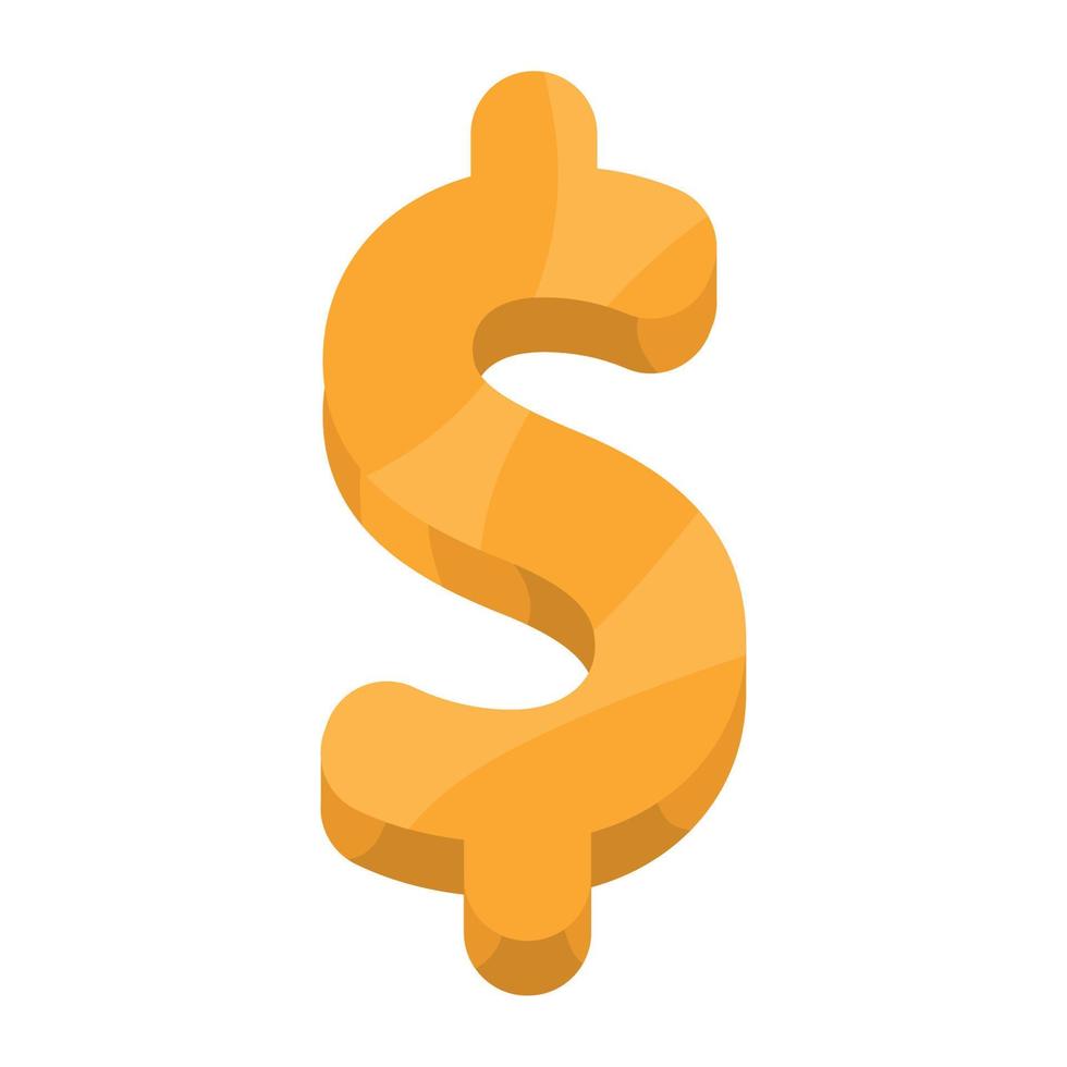 símbolo de dólar de dinero dorado vector