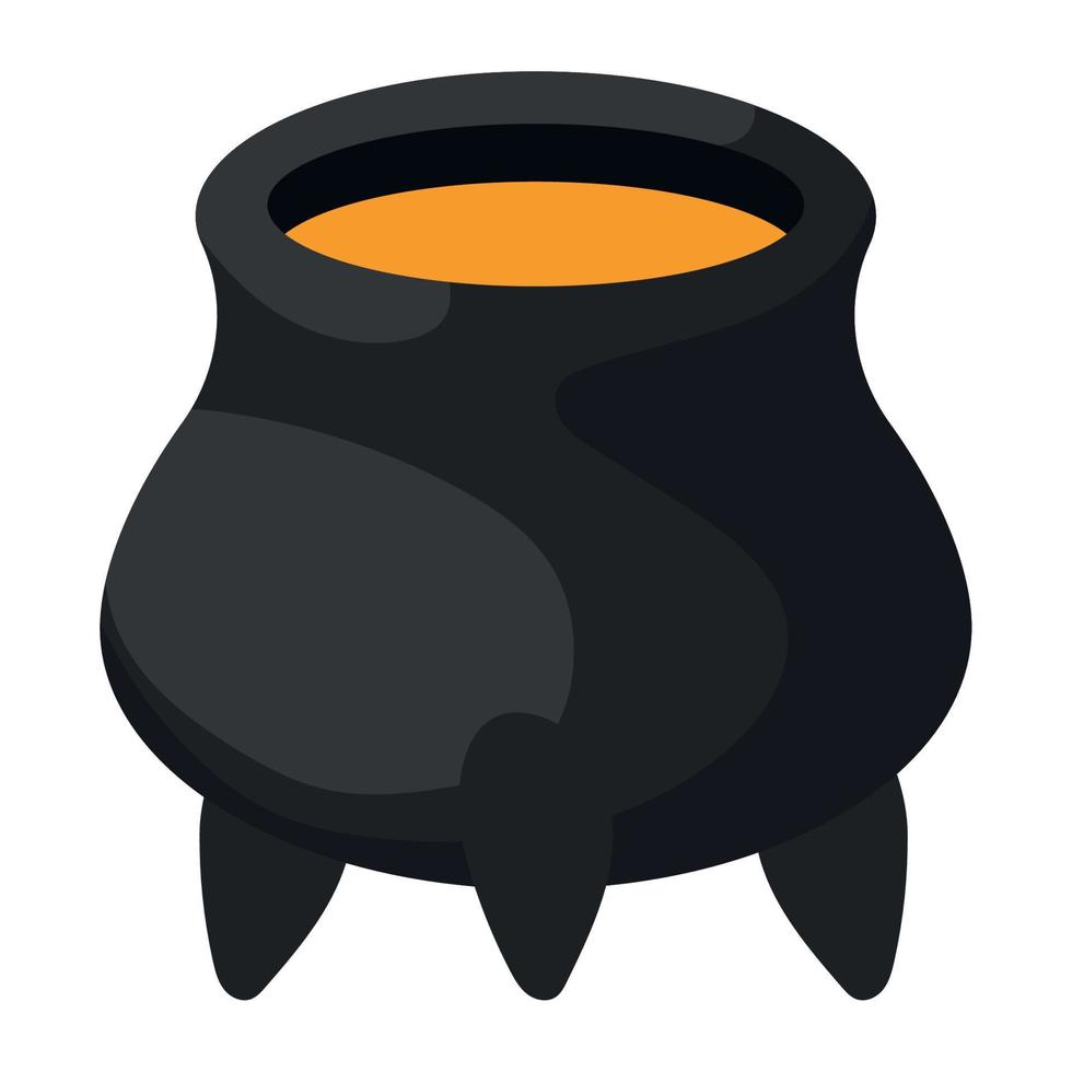 halloween witch cauldron vector