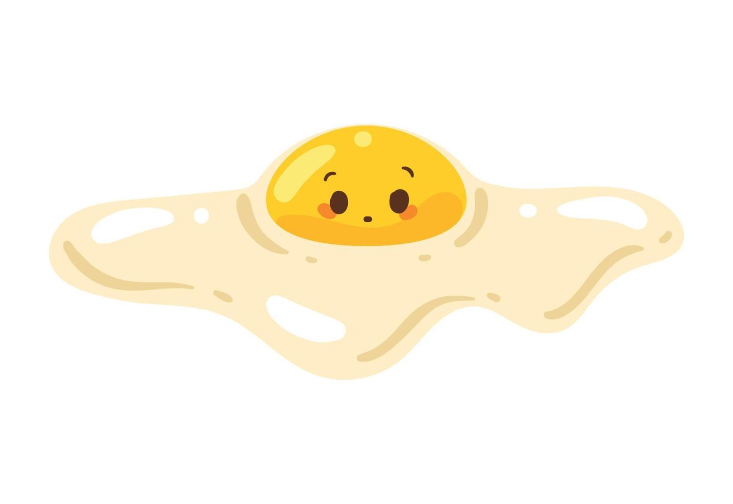 kawaii egg fried vector