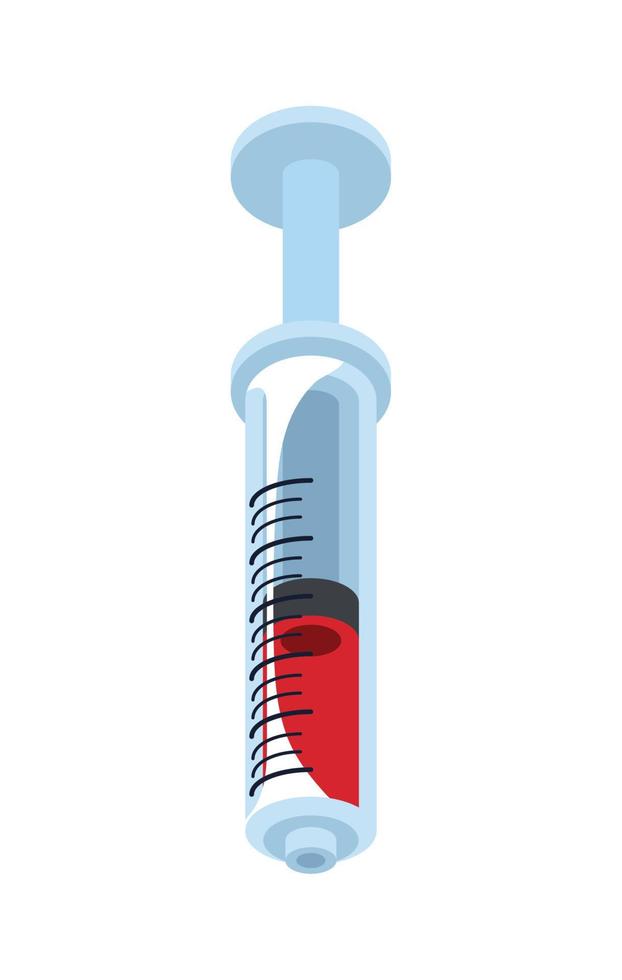 medical syringe with blood vector