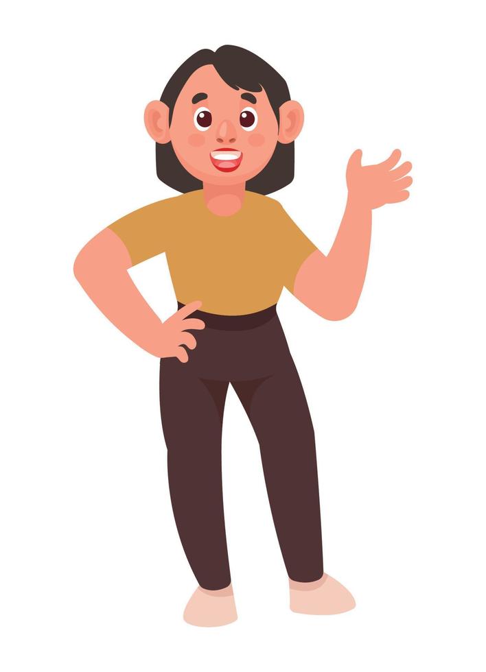 young woman saludating vector