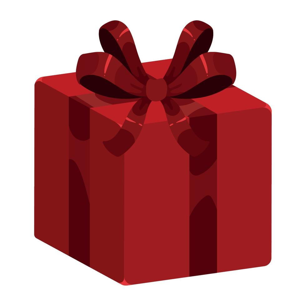 caja de regalo roja presente vector