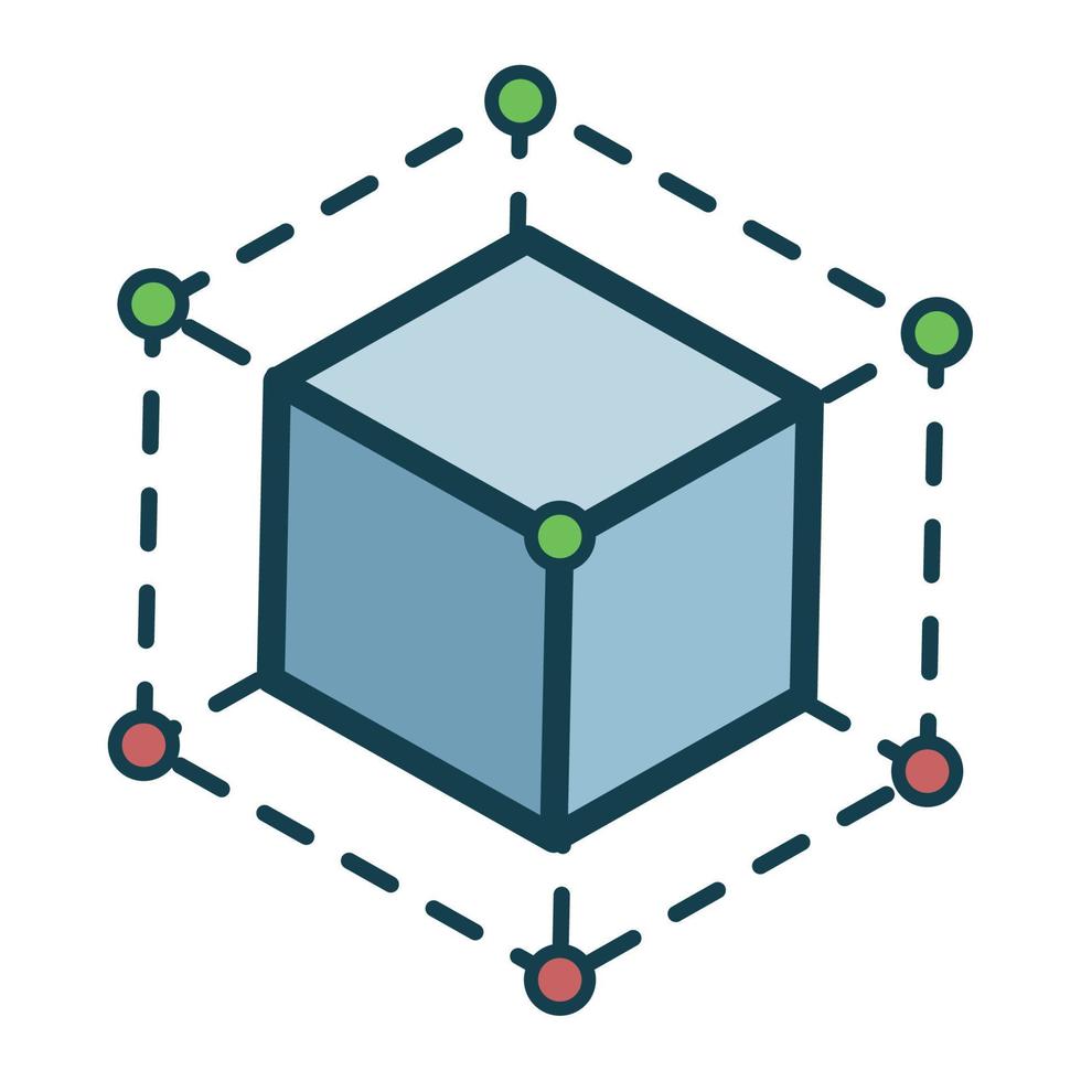 cubo figura geometrica vector