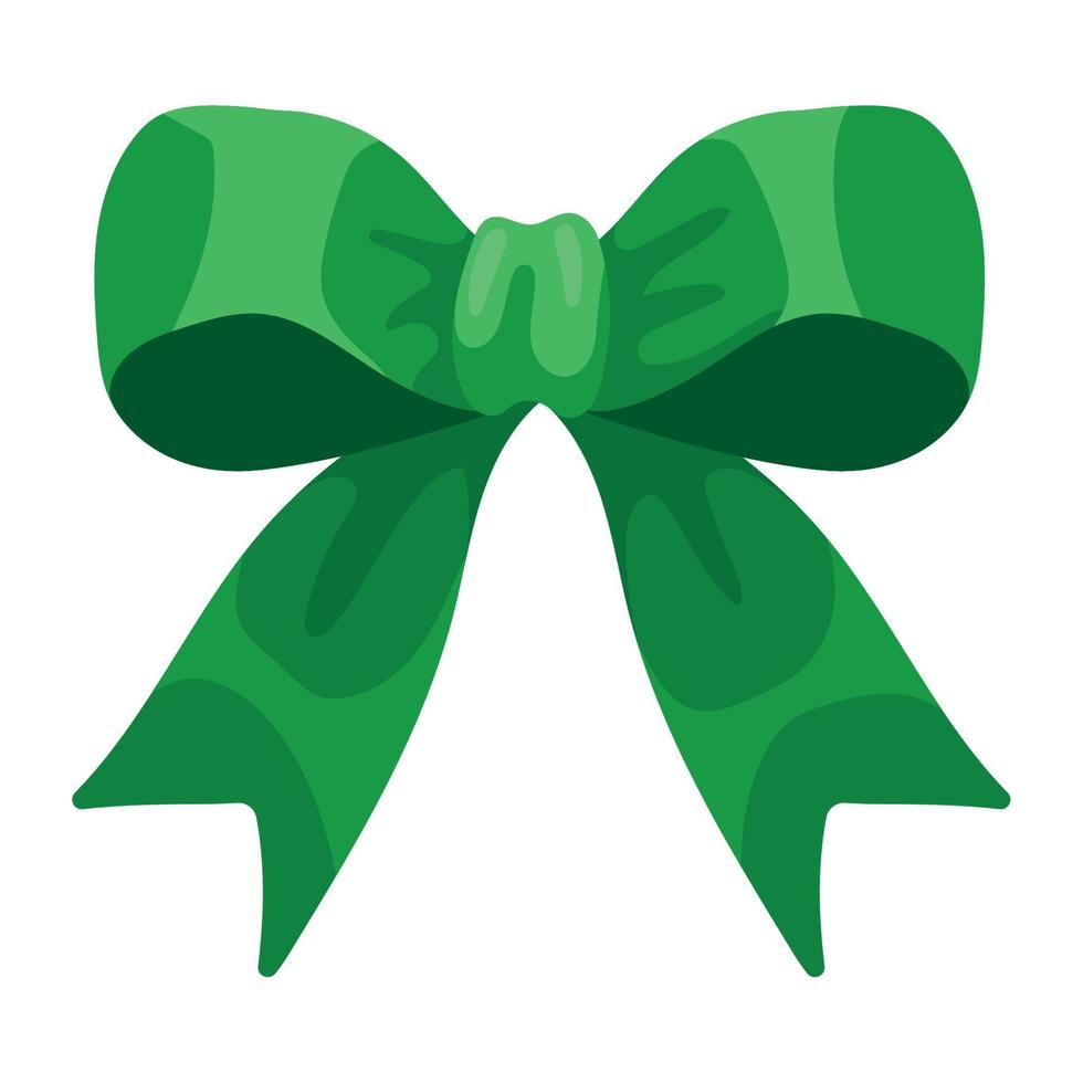 christmas green bow ribbon vector