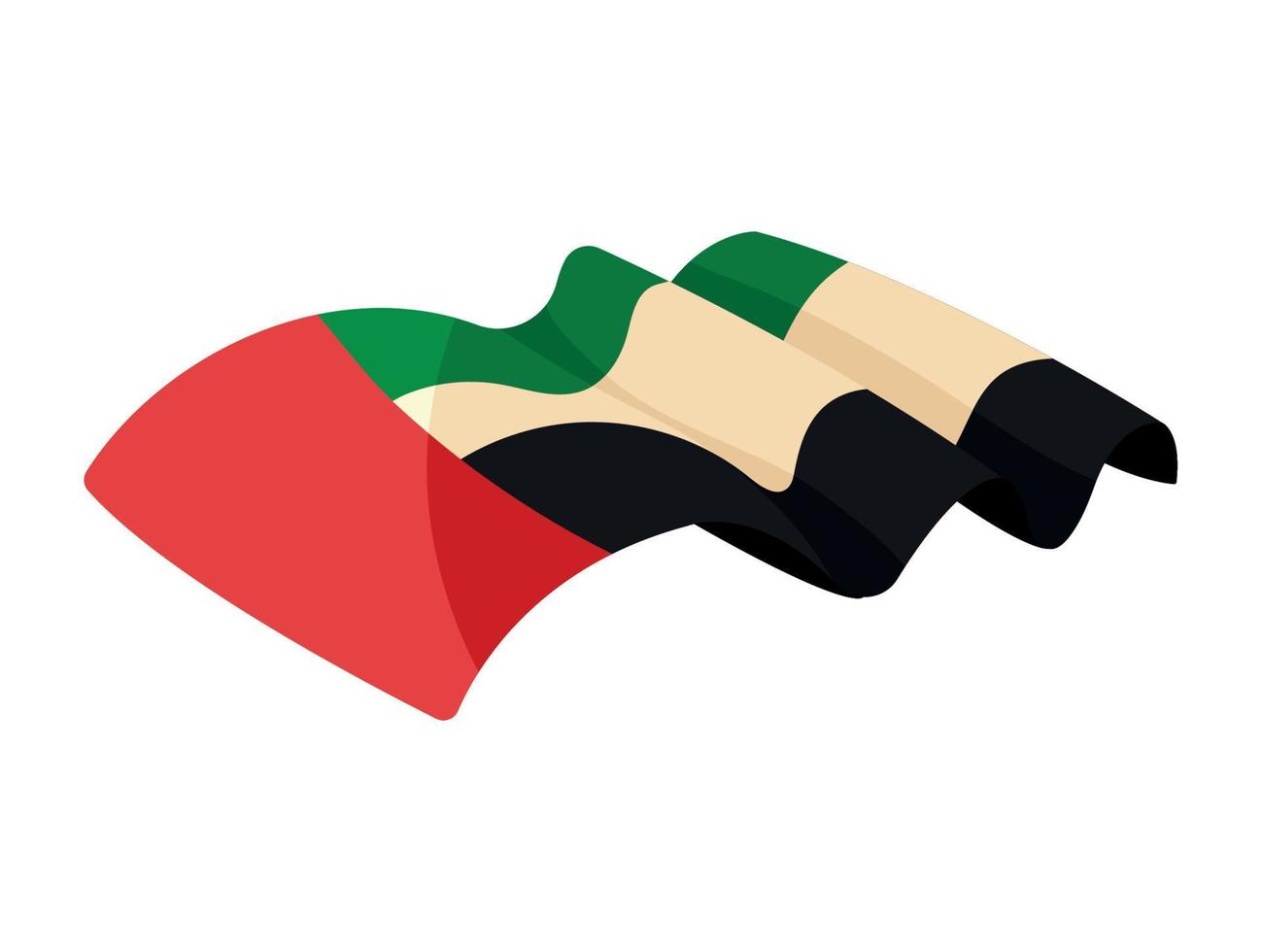 UAE flag waving vector