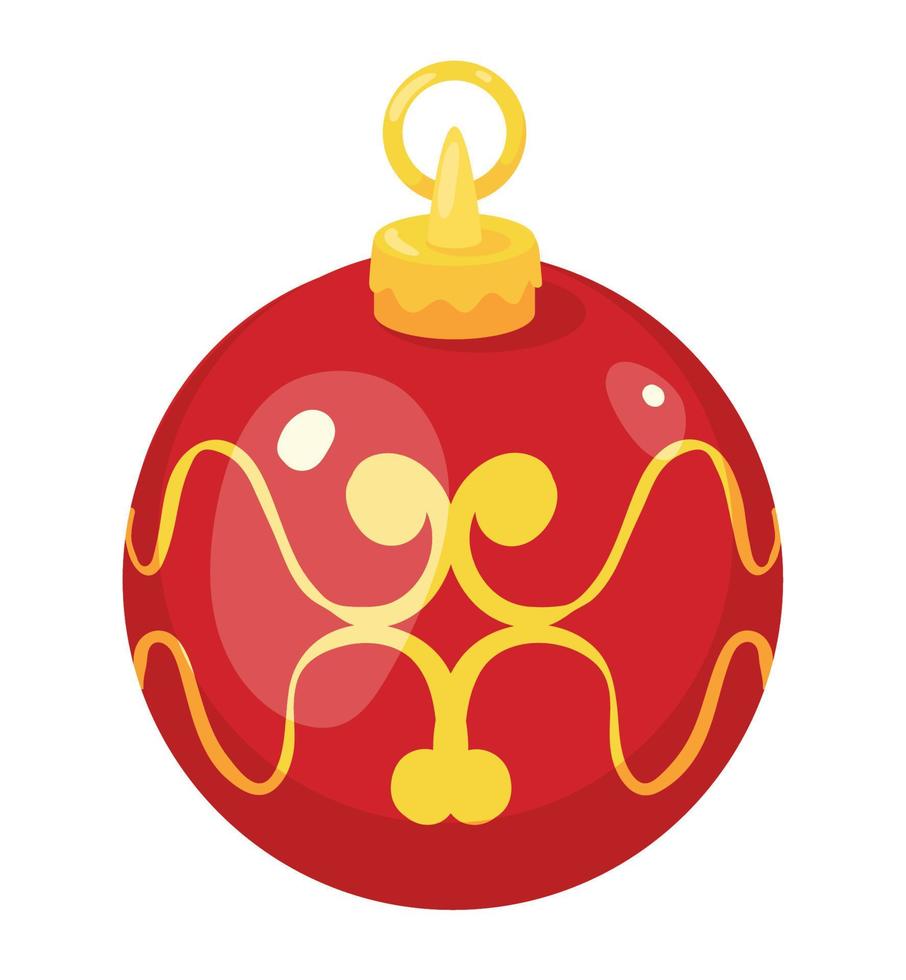 bola roja de navidad colgando vector