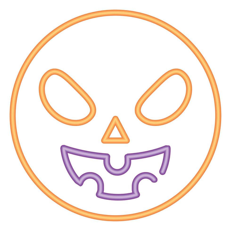 halloween pumpkin emoji neon vector