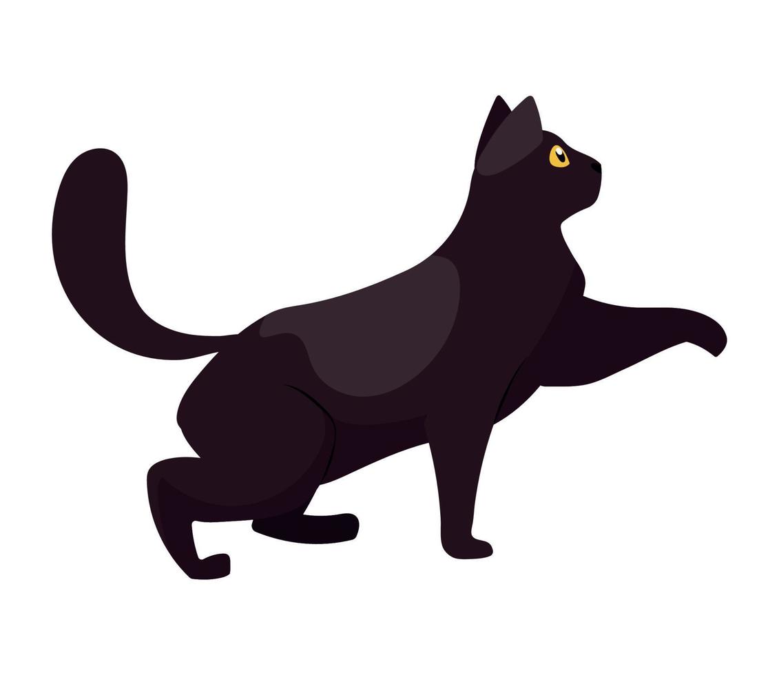 black cat mascot walking vector