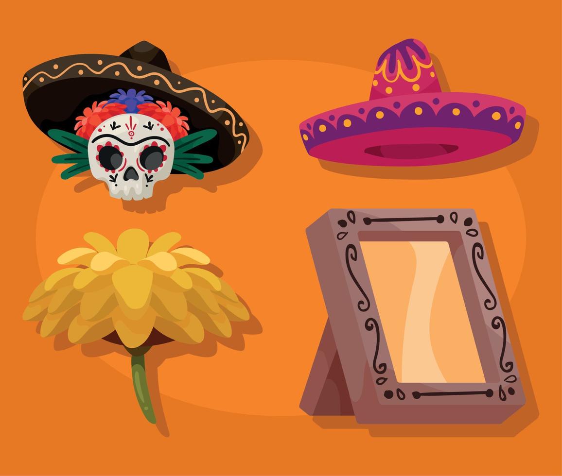 dia de los muertos items vector