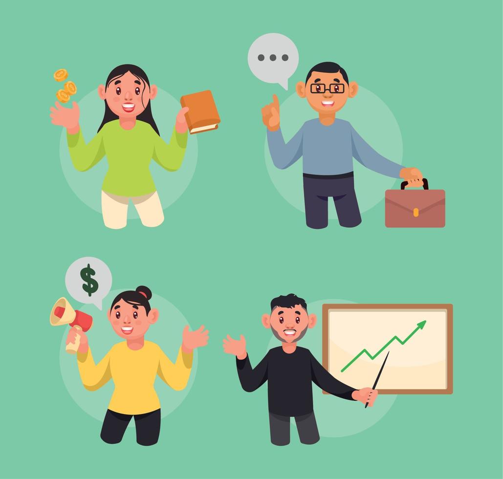 four business people characters vector
