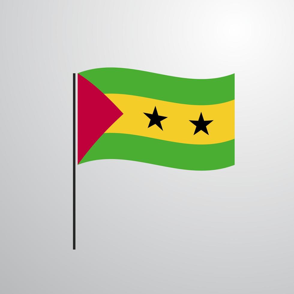 Sao Tome and Principe waving Flag vector