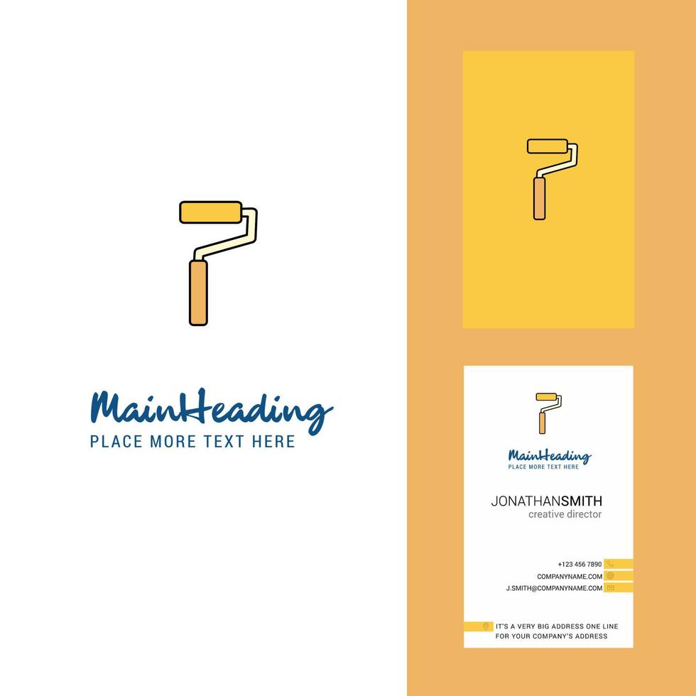 Paint roller Creative Logo and business card vertical Design Vector