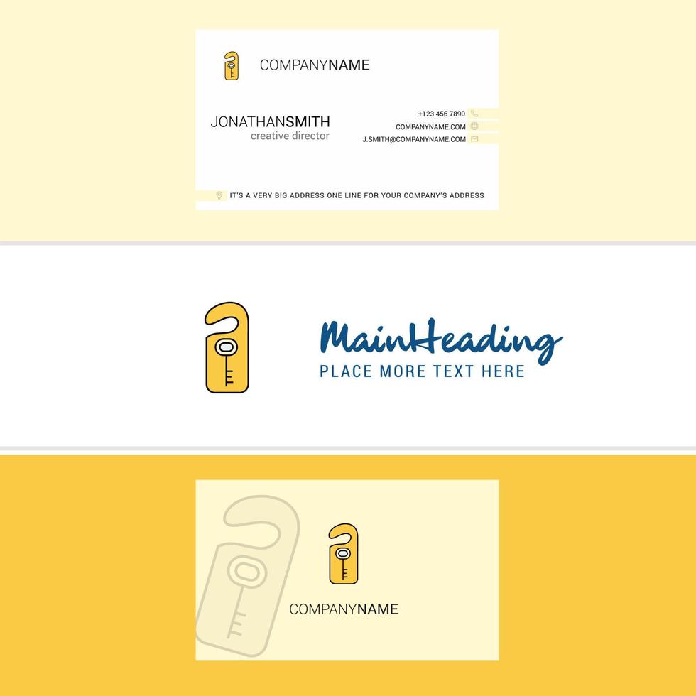 Beautiful Key tag Logo and business card vertical Design Vector