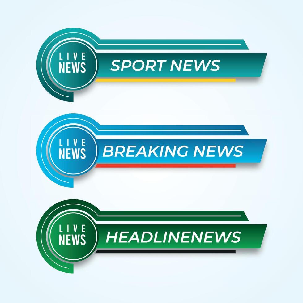 tv news bar. bar newspaper. bar social media. Television broadcast media title banner. Vector shape