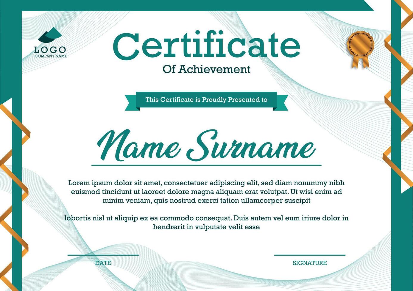 print-ready A4 size certificate template vector