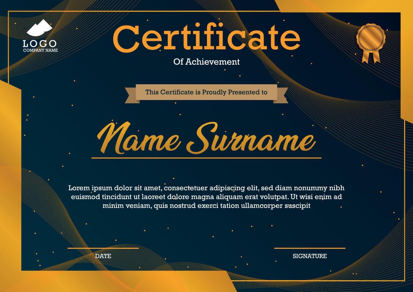 print-ready A4 size certificate template vector