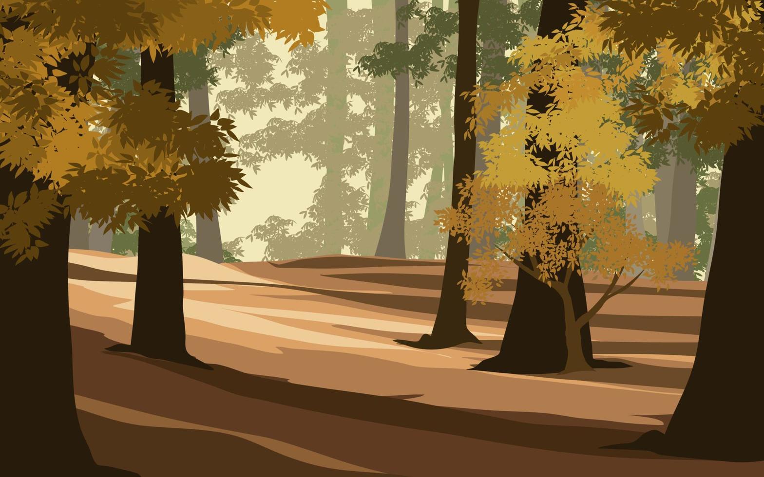 Vector forest landscape illustration.