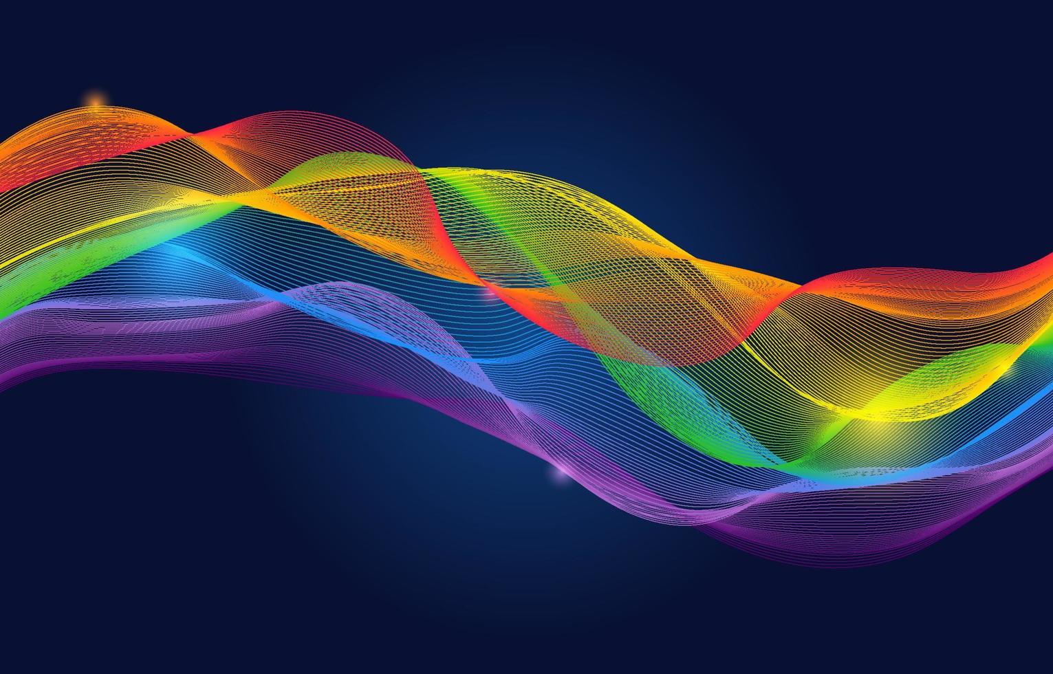 Rainbow Waves Background vector