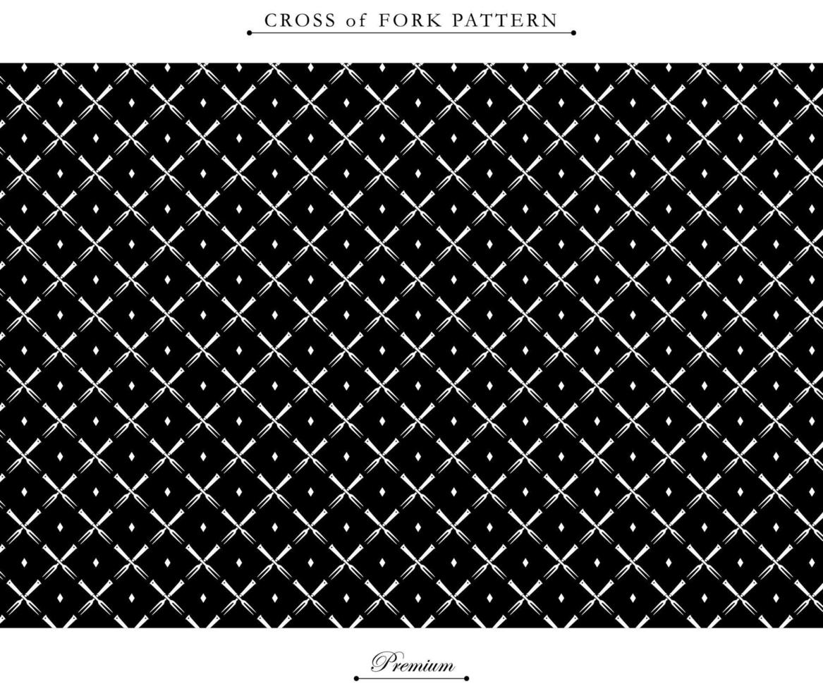 Cross of cooking fork pattern template. Fit for background, banner, flyer, ppt template background, advertising, apparel, bandana, fabrique, texture. Vector eps 10.