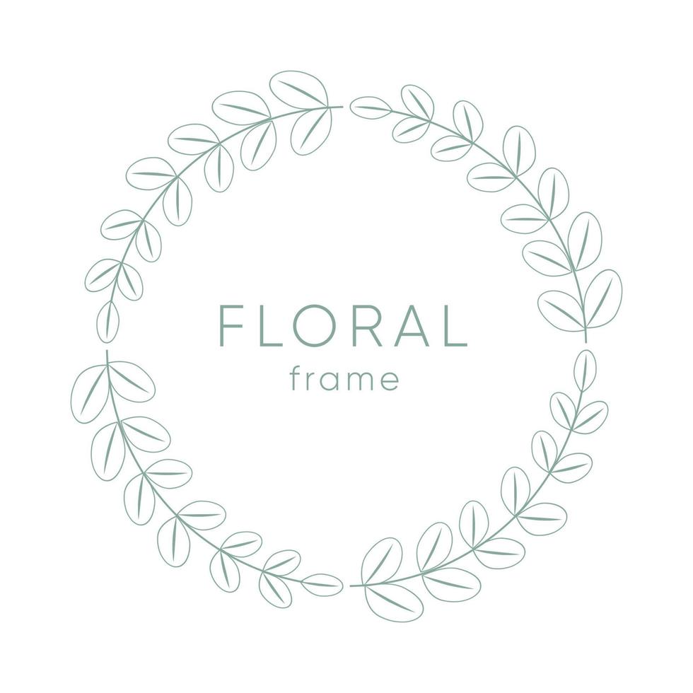 Floral frame background with green branches vector