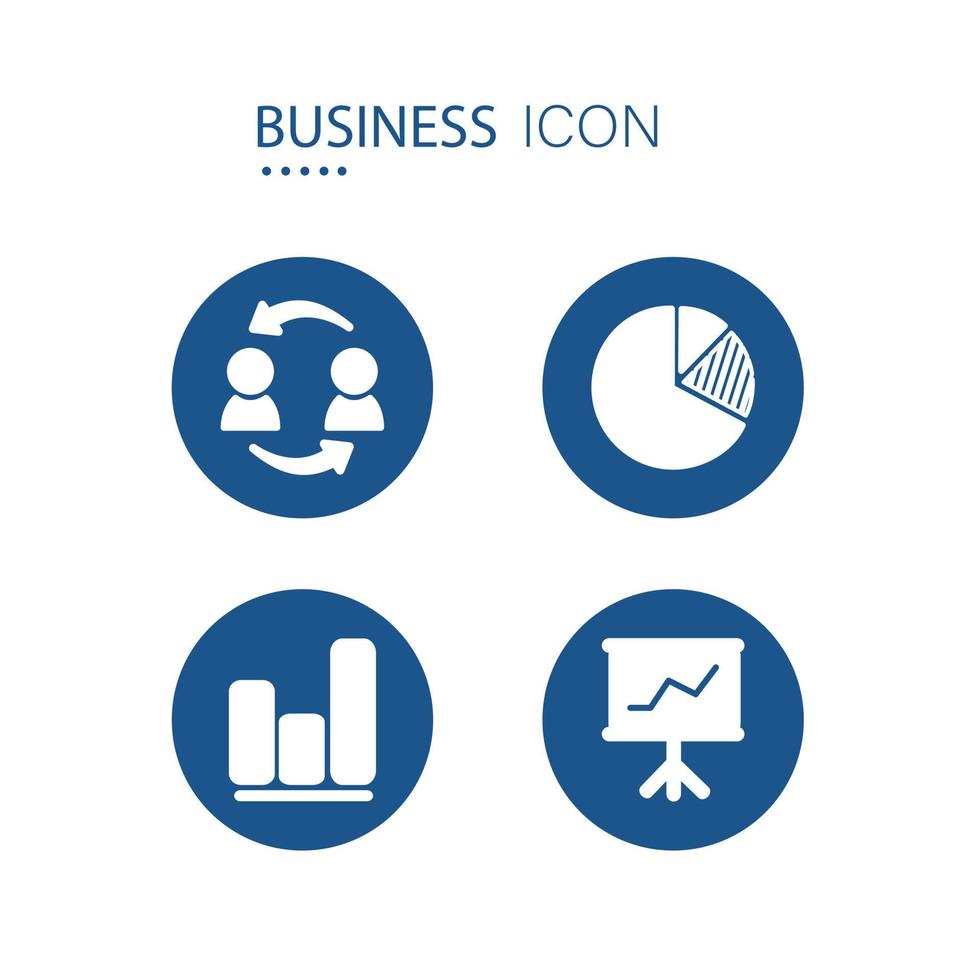 símbolo de consumidor a consumidor, círculo de diagrama, gráfico de negocios e íconos de finanzas de crecimiento. iconos en forma de círculo azul aislado sobre fondo blanco. ilustración vectorial de negocios y finanzas. vector
