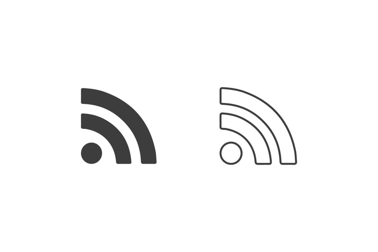 iconos wifi diseño plano o iconos wifi. 2 estilos de iconos wifi aislados en fondo blanco. wifi en el móvil. vector