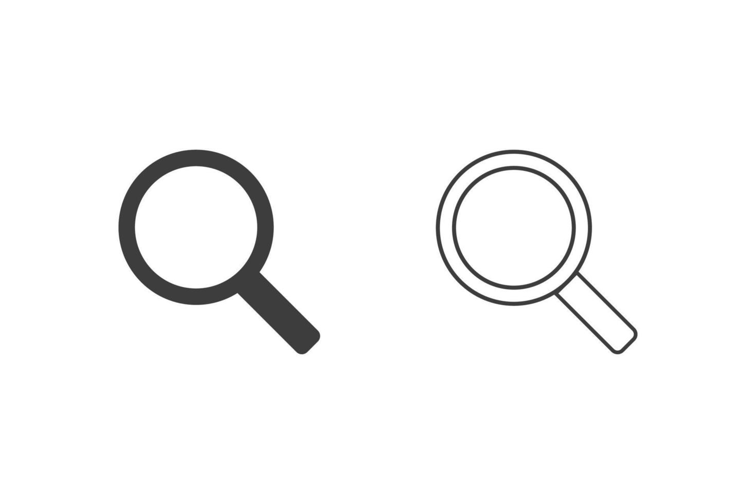 Search flat design or Search icons. 2 style of search isolated on white background. vector