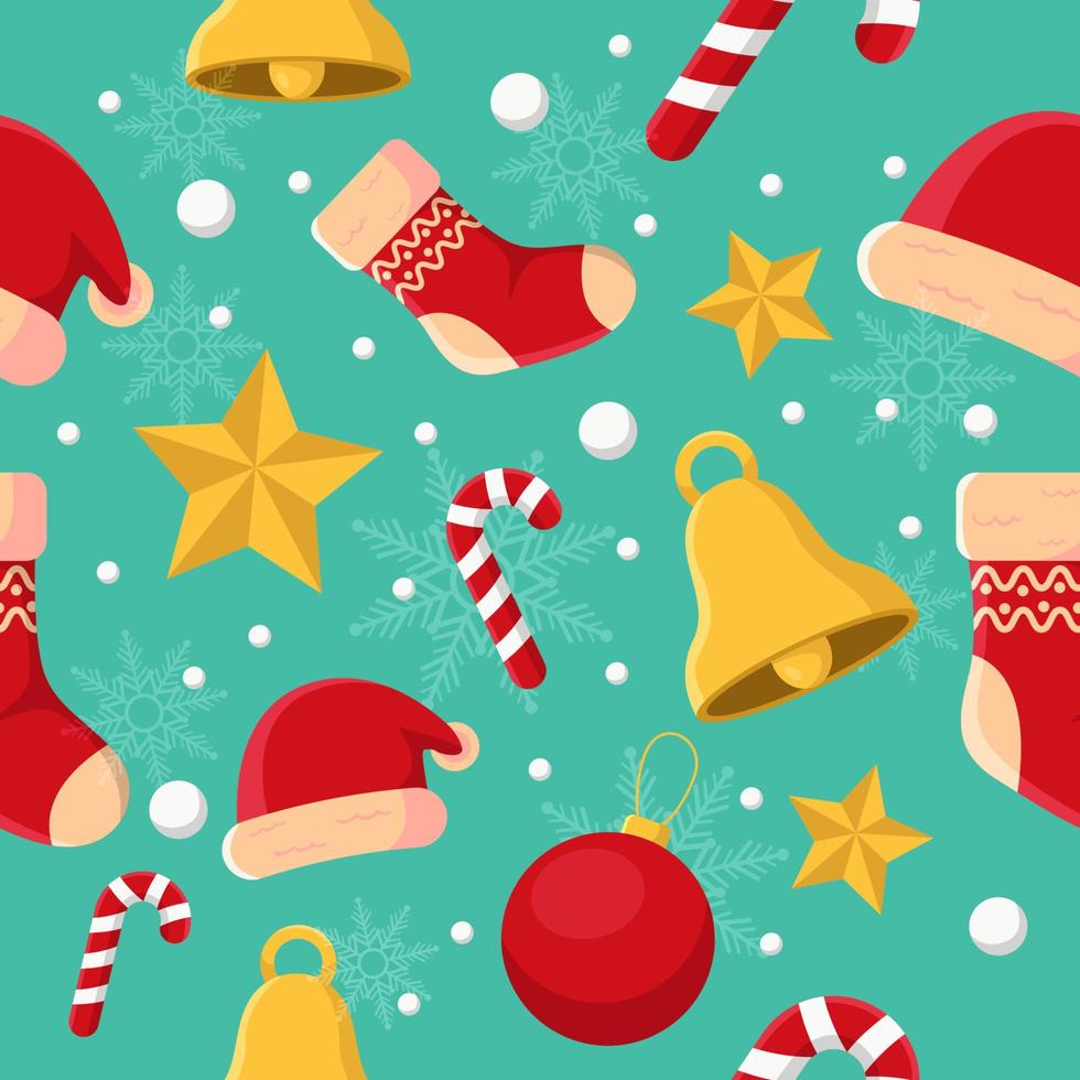 Seamless Pattern of Christmas Elements vector