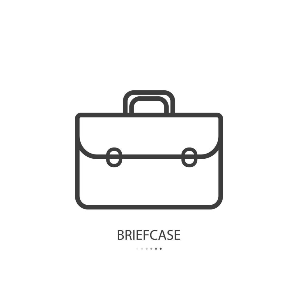 Black line icon of briefcase isolated on white background. Vector